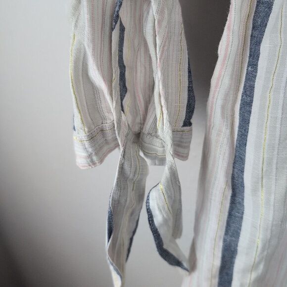 Ellen Tracy Women's Long Sleeves Striped Split Zip Neck Tunic Top 1X Coastal 159 - Picture 3 of 8